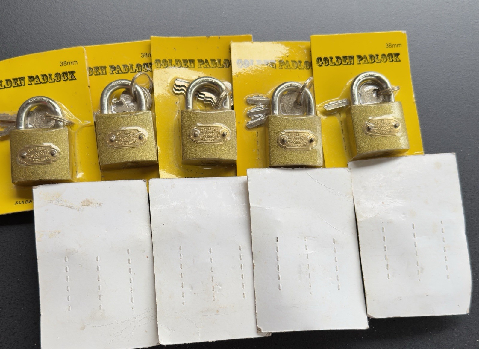 Lot Of 10 Golden Padlock 38mm-New Seal