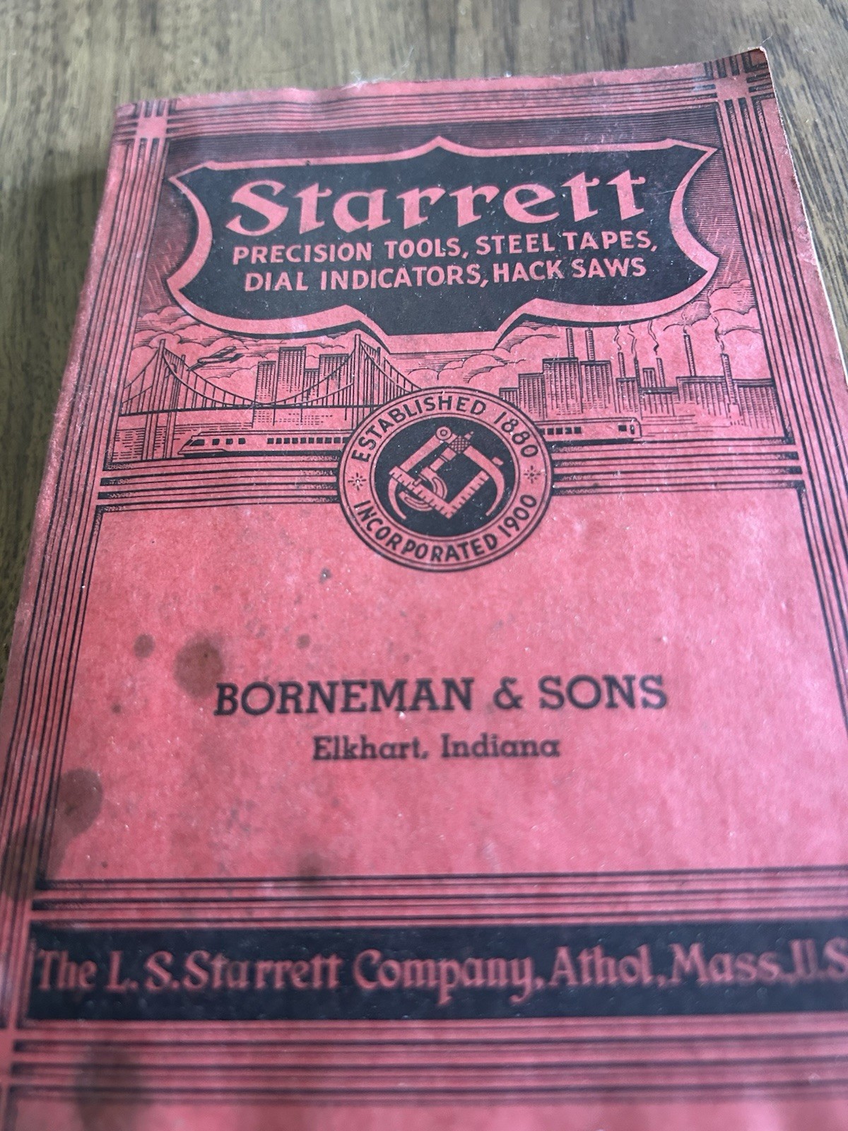 1938 Starrett Mechanical Tools Saws Booklet Catalog #26 -Borneman & Sons Elkhart
