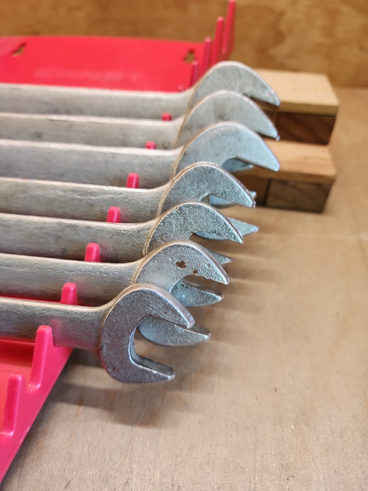 7 Vintage Drop Forged Steel Open End Wrenches 16mm – 32mm Made Germany *No Rack