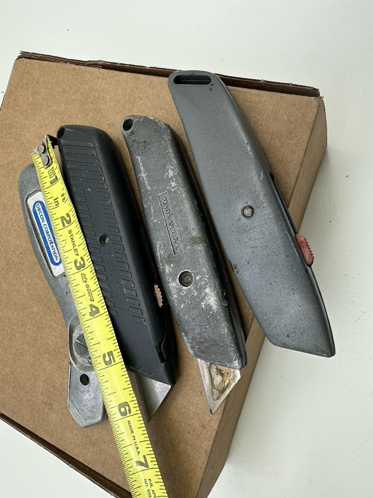 VINTAGE Utility Knife LOT STANLEY Allway Orcon 4 Pieces All Made In USA