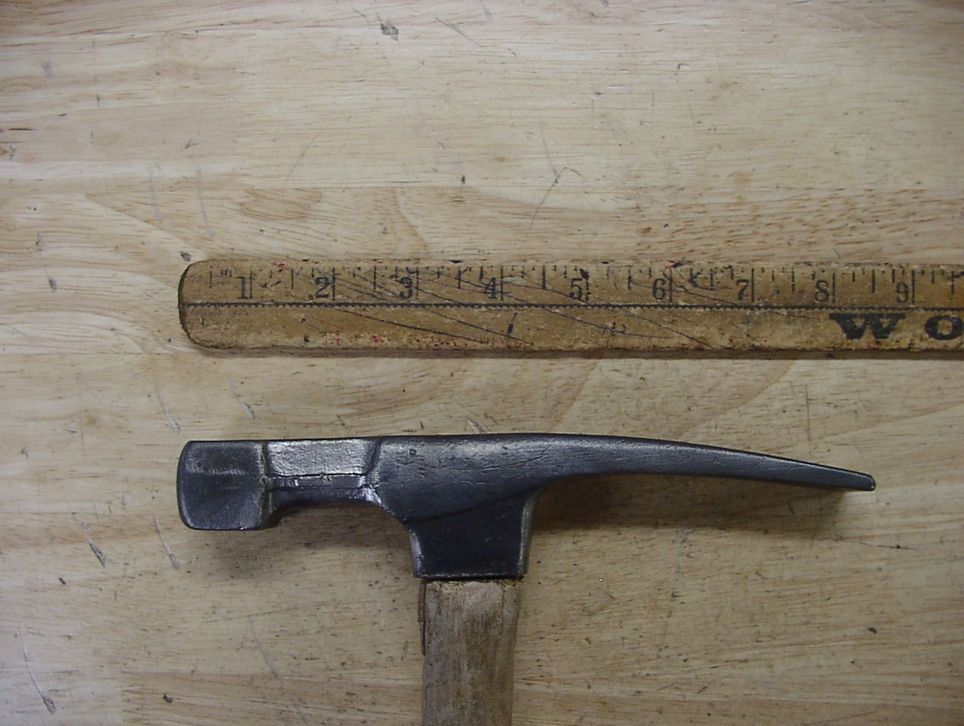 Vntg Unbranded 1lb. 12oz Masons Hammer,Geologist,Rockhound,7-15/16″ Head,VGC