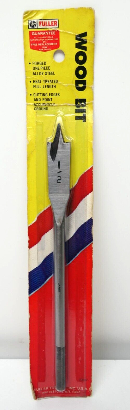 RARE Vintage Fuller Tool Co 1/2″ Spade Wood Bit- Forged 1 Piece Alloy Steel NOS