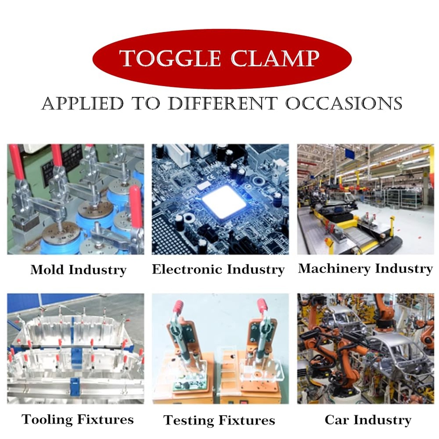 Heavy Duty Push Pull Toggle Clamp 2-Pack, 500 Lbs Capacity 32mm Stroke, Verti…