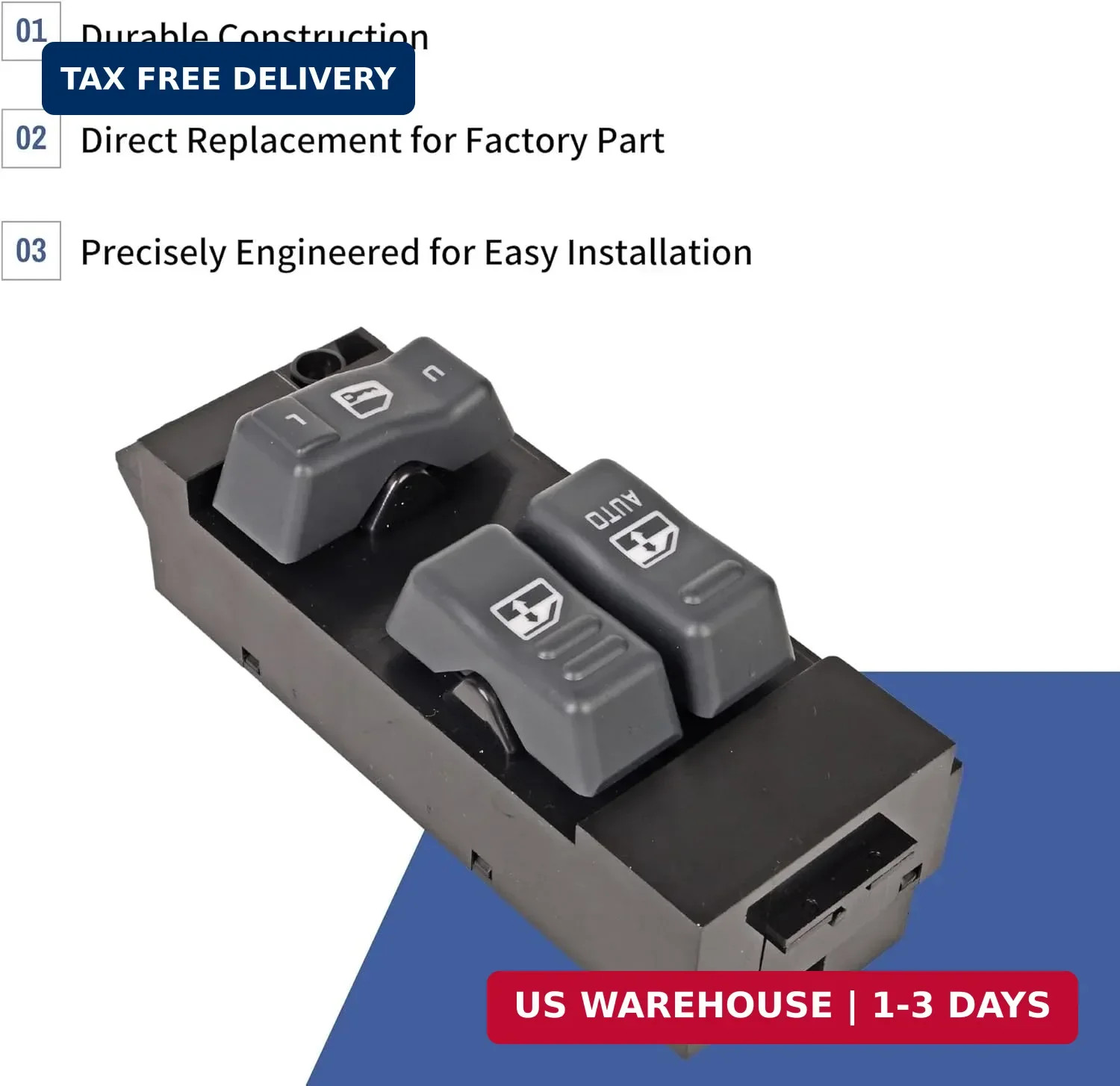 Master Power Window Switch Driver Side Compatible with 1999-2002 Chevy Silverado