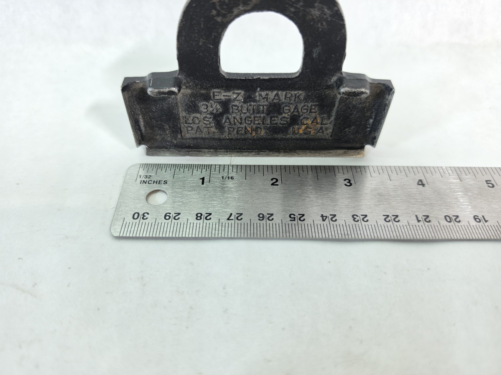 Vintage E-Z Mark 3 1/2 Butt Hinge Gage Tool w/ Original Leather Case Los Angeles
