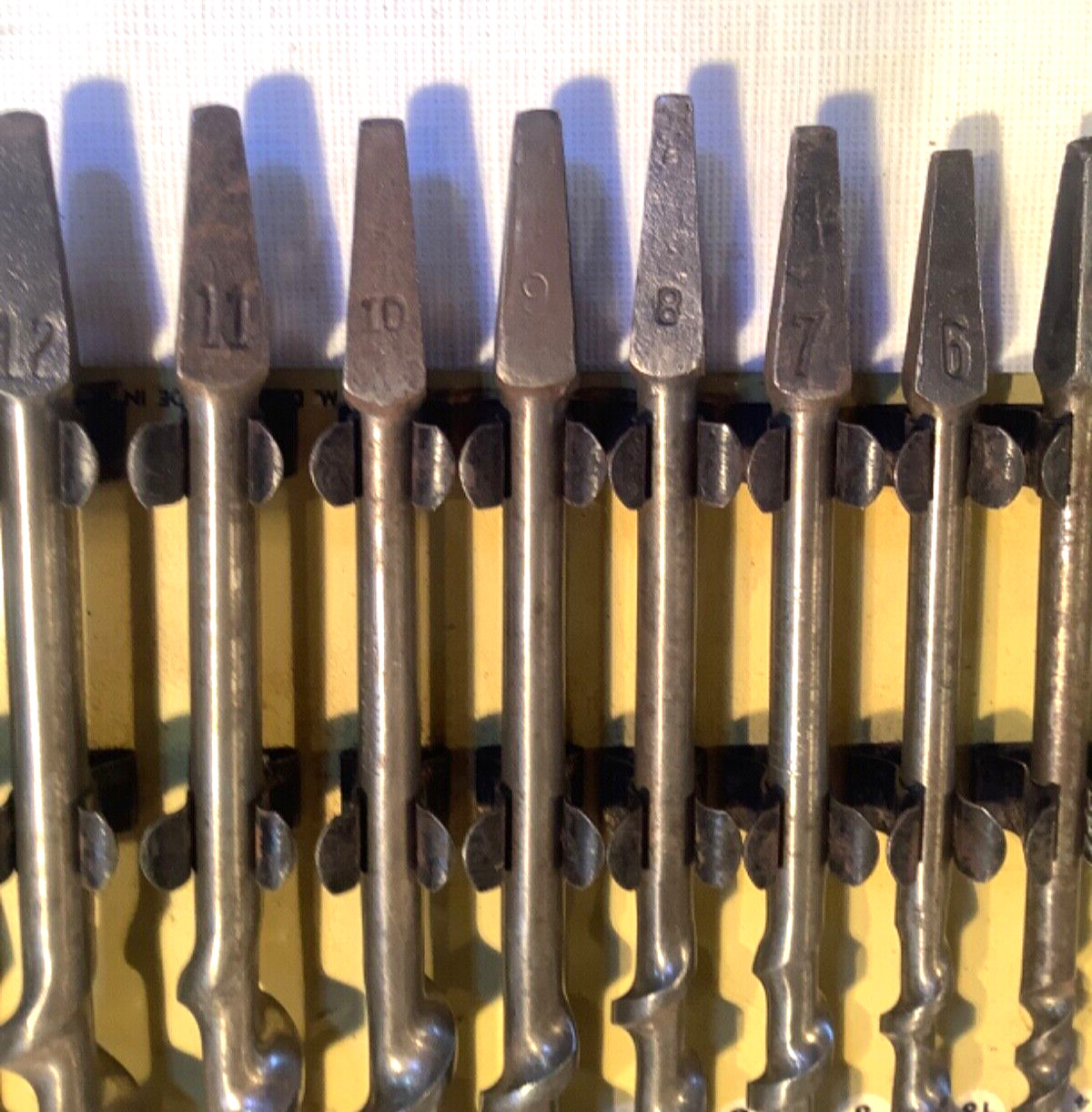 Vintage Irwin brace bits 4-16, 5 is not Irwin,used