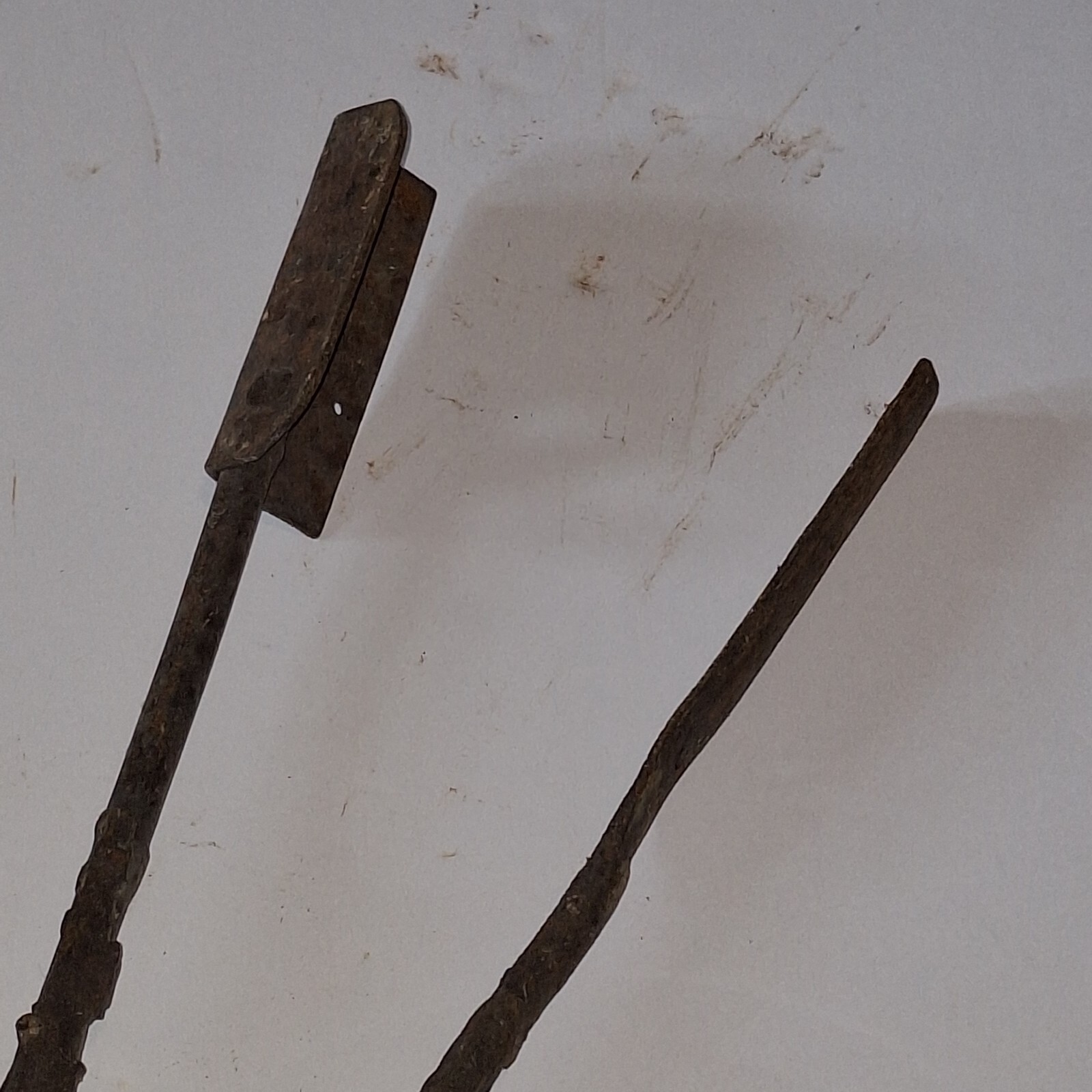 blacksmith tongs scissors, home-made, 19 inches long