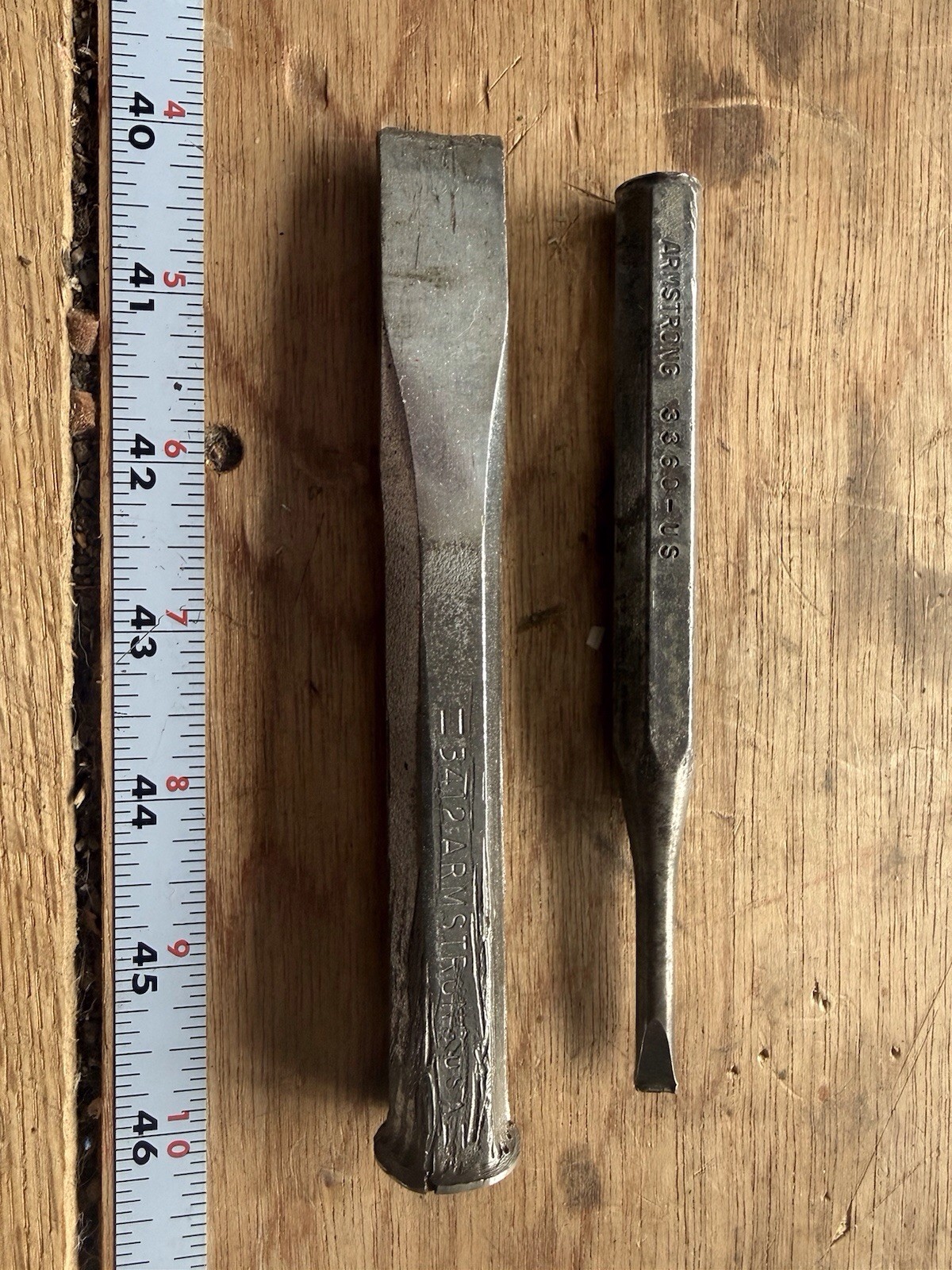 Pair Of Vintage ARMSTRONG USA Punches Marked #3412 And #3360