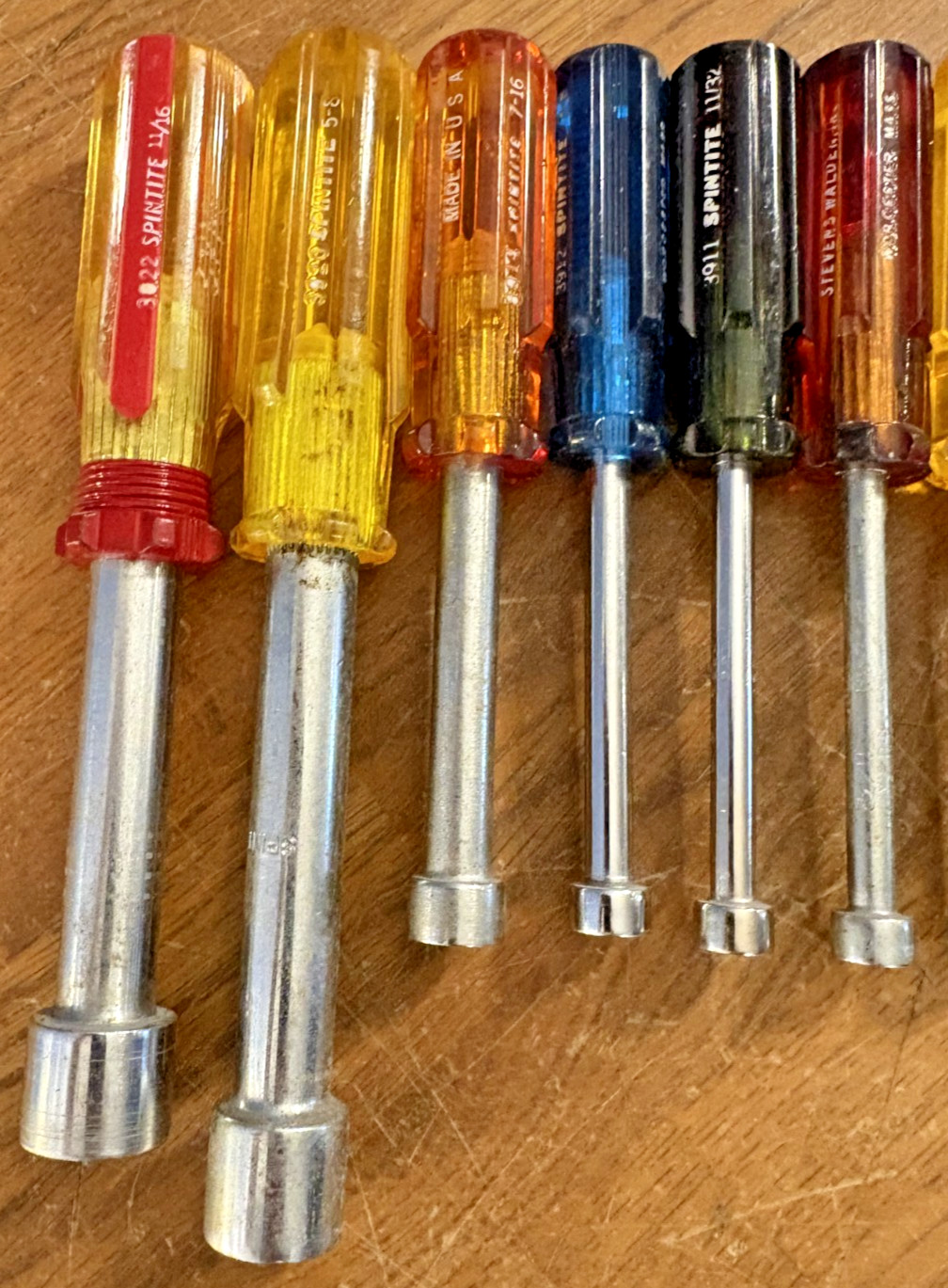 Lot of (16) Stevens Walden SPINTITE Nut Drivers – 3/16″ to 11/16″