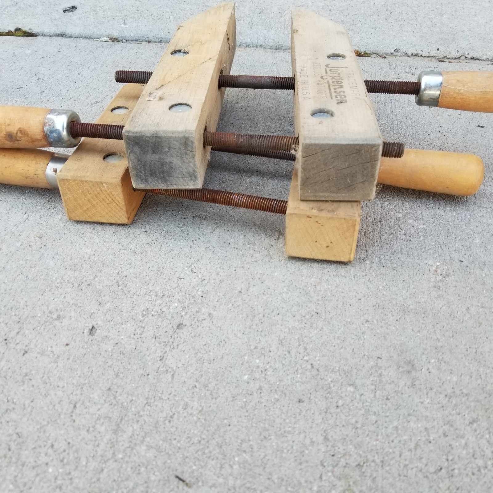 Set of 2x Jorgensen 8″ & 10″ Adjustable Clamp Co. Wood USA