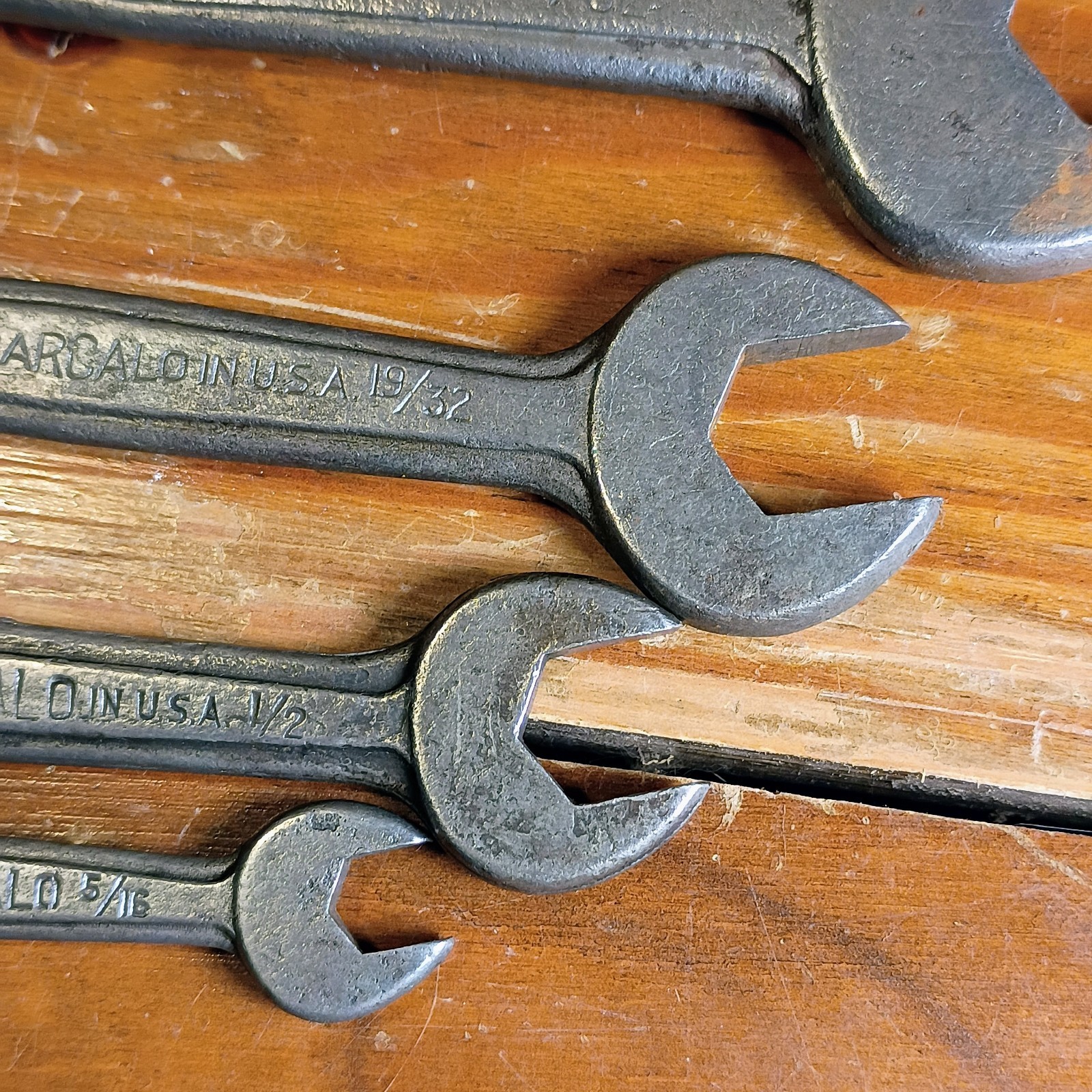 Set Of 5 Vintage Barcalo Forged In USA Open Ended Wrenches 1″ To 5/16″