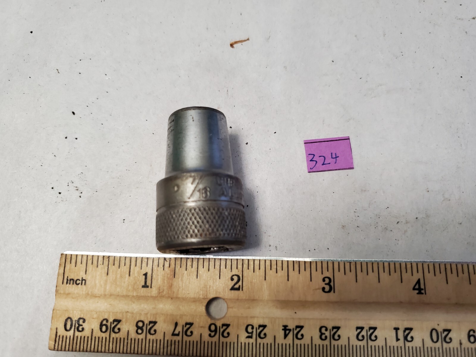 Vintage Chrome Alloy 7/16″ X 1/2″ Socket Knurled Base Pre SK Brazil Tool USA