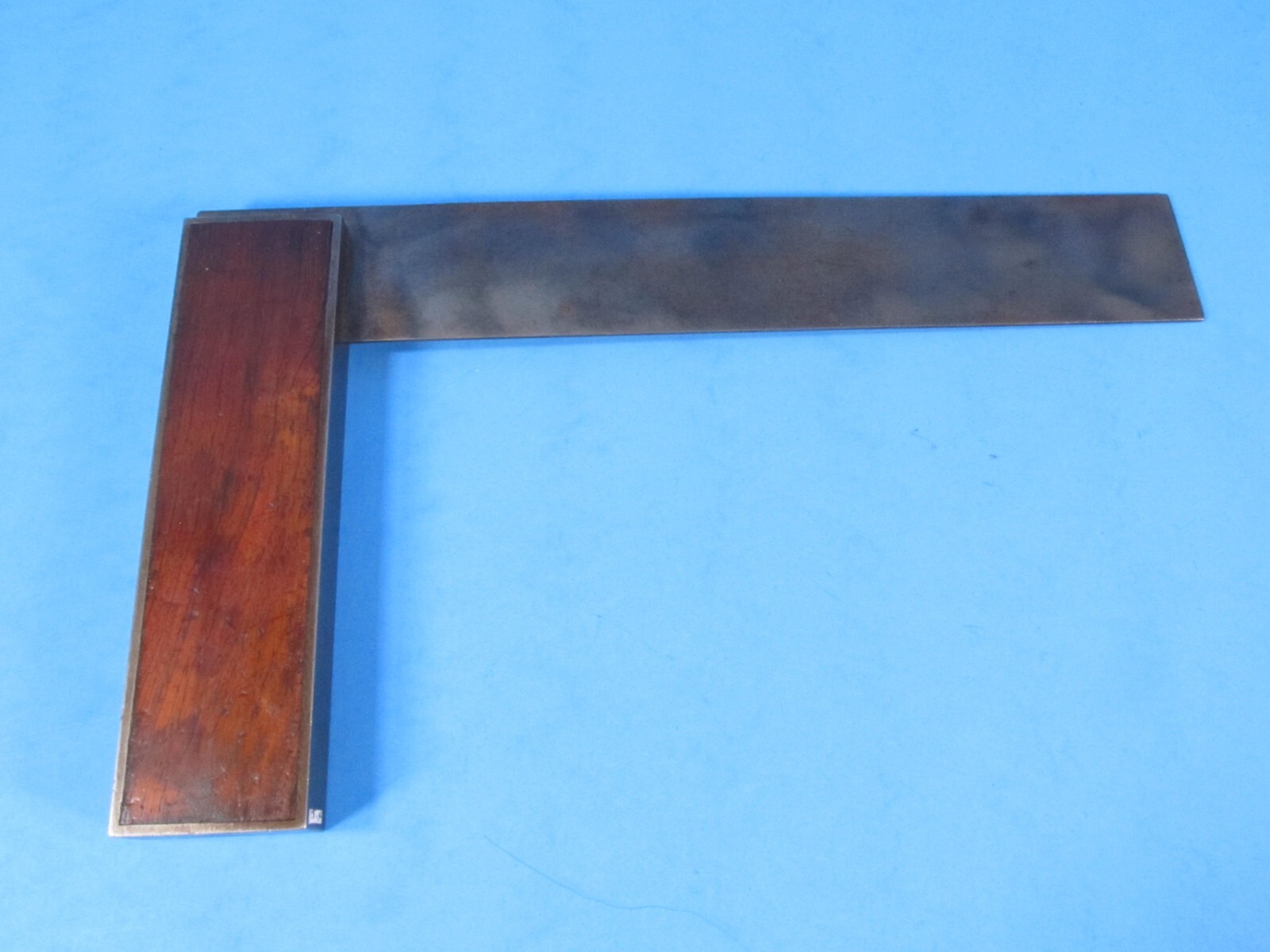 nice 10″ Stanley Rule & Level No 10 Inlaid wood try square full cast iron frame