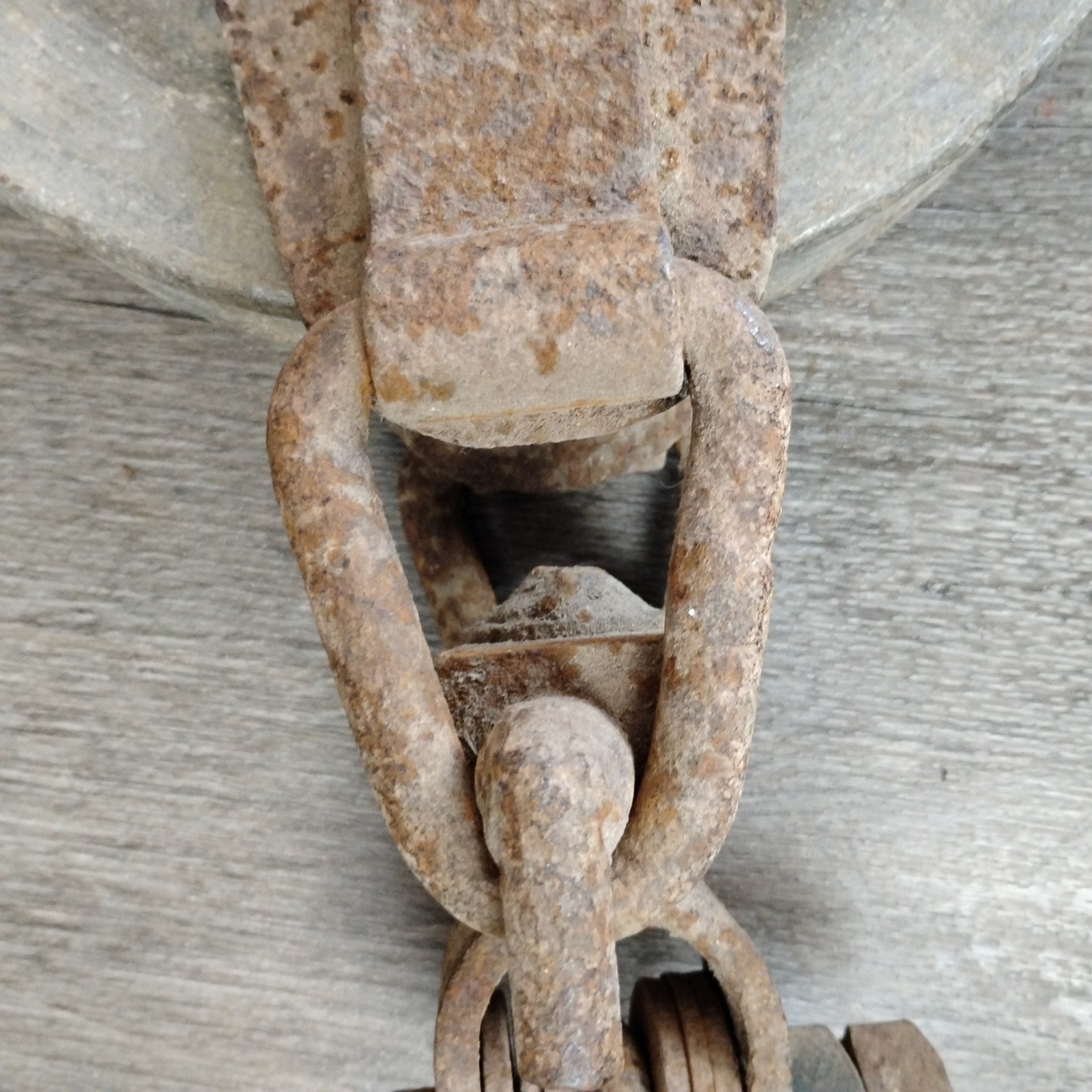 Vintage Industrial Snatch Block Pulley Cast Iron Steel Hook Steampunk Decor 17in
