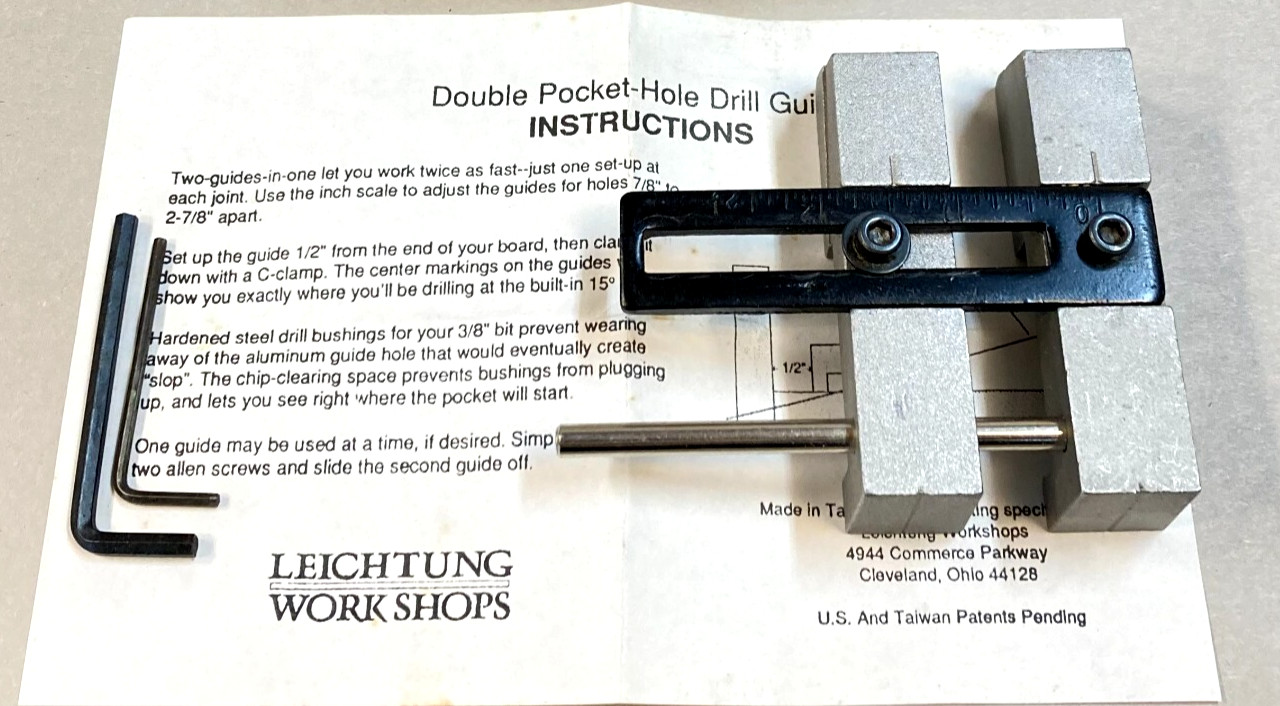 Double Pocket Hole Guide – 28084 – New CABINETS WOODCRAFTS Leichtung Work Shops