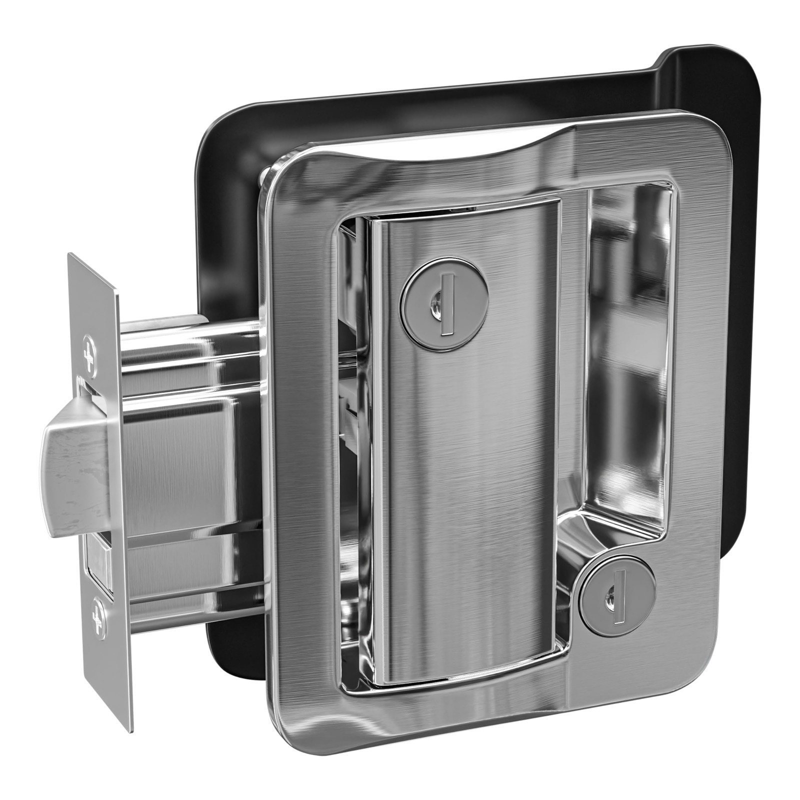 RV Travel Trailer Entry Door Lock Polar Chrome Paddle Deadbolt