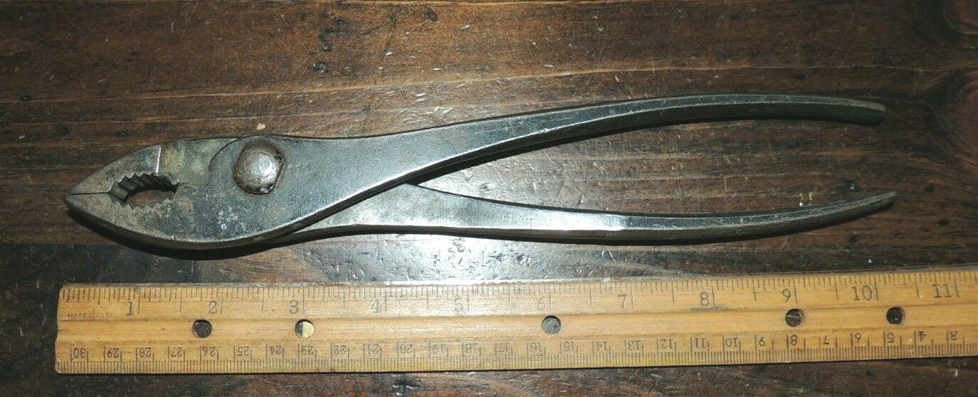 VTG 10″ JP Danielson SLIP-JOINT PLIERS, BLACK OXIDE FINISH, HERRINGBONE GRIP