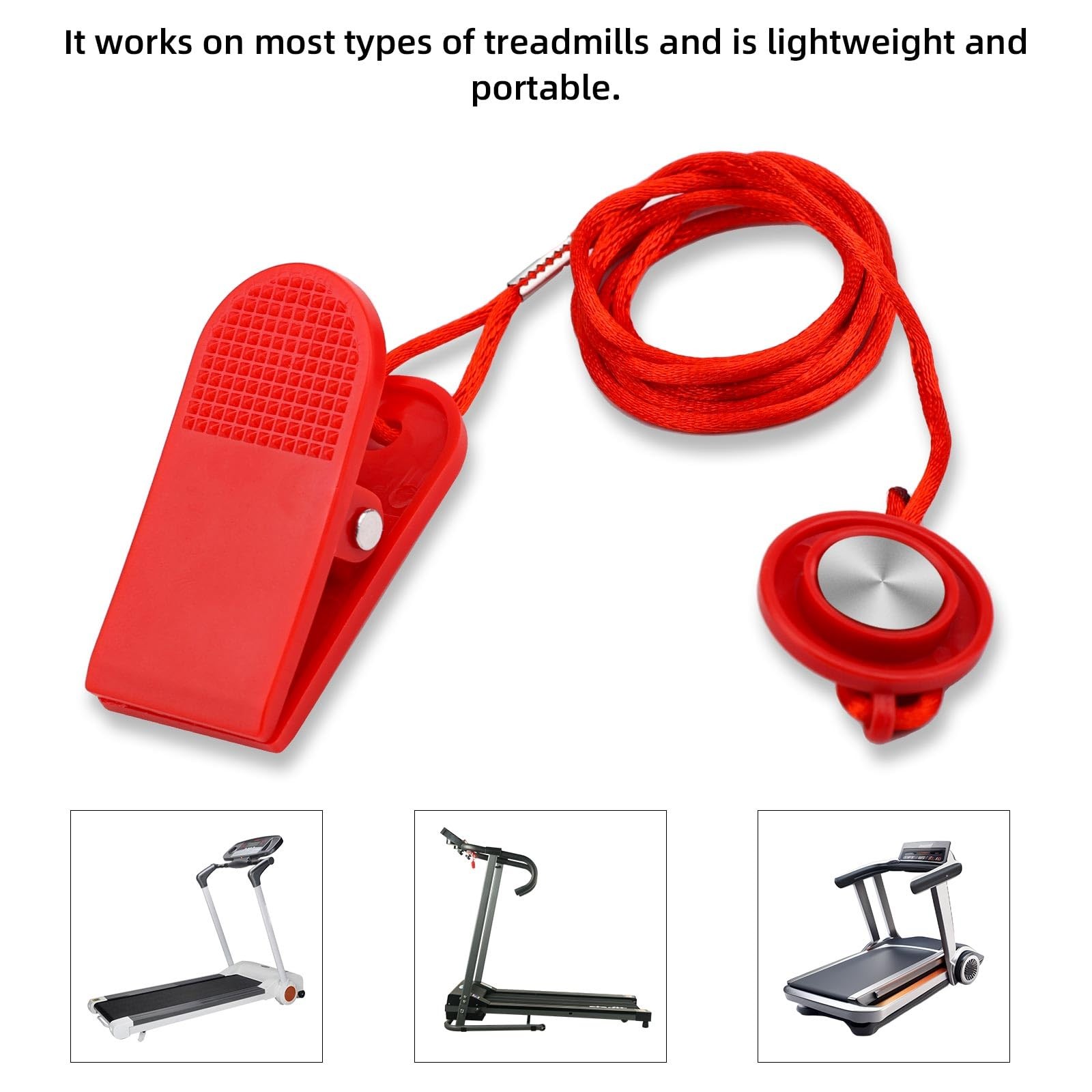 NQEUEPN Treadmill Magnetic Safety Keys, 8pcs Universal Round Red, ABS & Magnets
