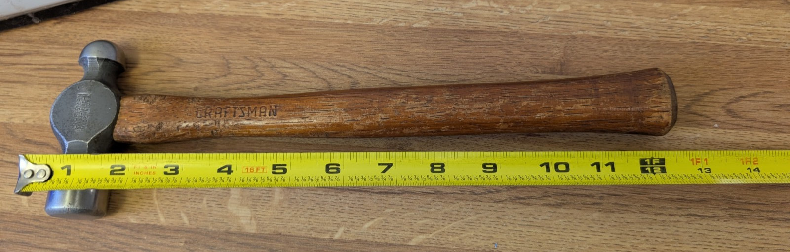 Vintage Craftsman 38464 12 oz Ball Peen Hammer USA Forged Steel Machinist Tool