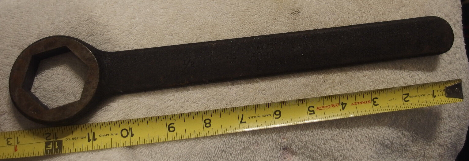 1 1/2″ Billings 809A tool, Wrench 13” Long USA VTg single box end,