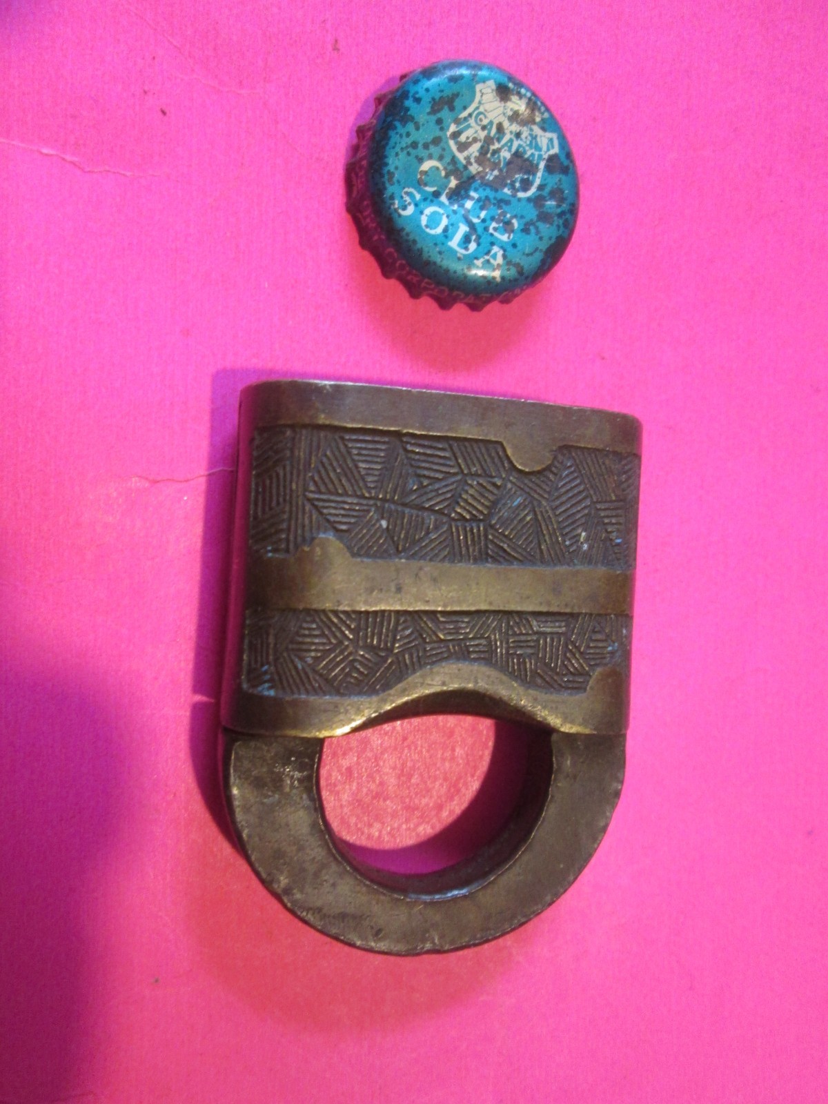 Vintage Old BRASS Climax Padlock Lock No SKELETON Key