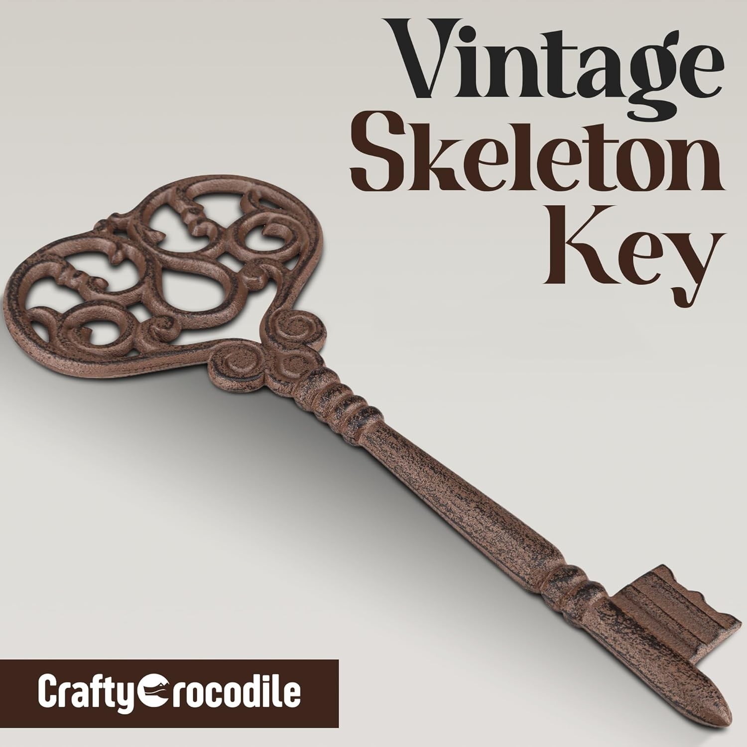 Large Handcrafted Cast Iron Skeleton Key Wall Art – Rustic Gothic Vintage Decor