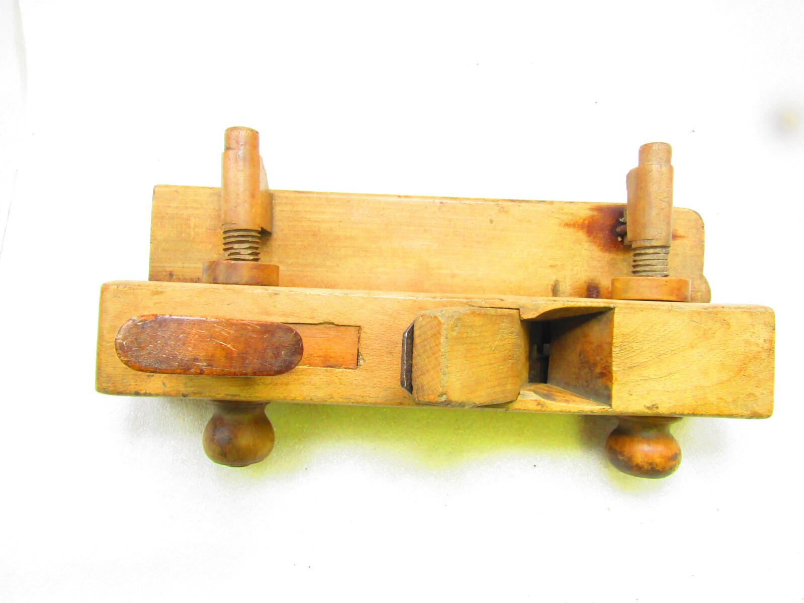 Antique wood tongue plane by Scioto Works marked Booth
