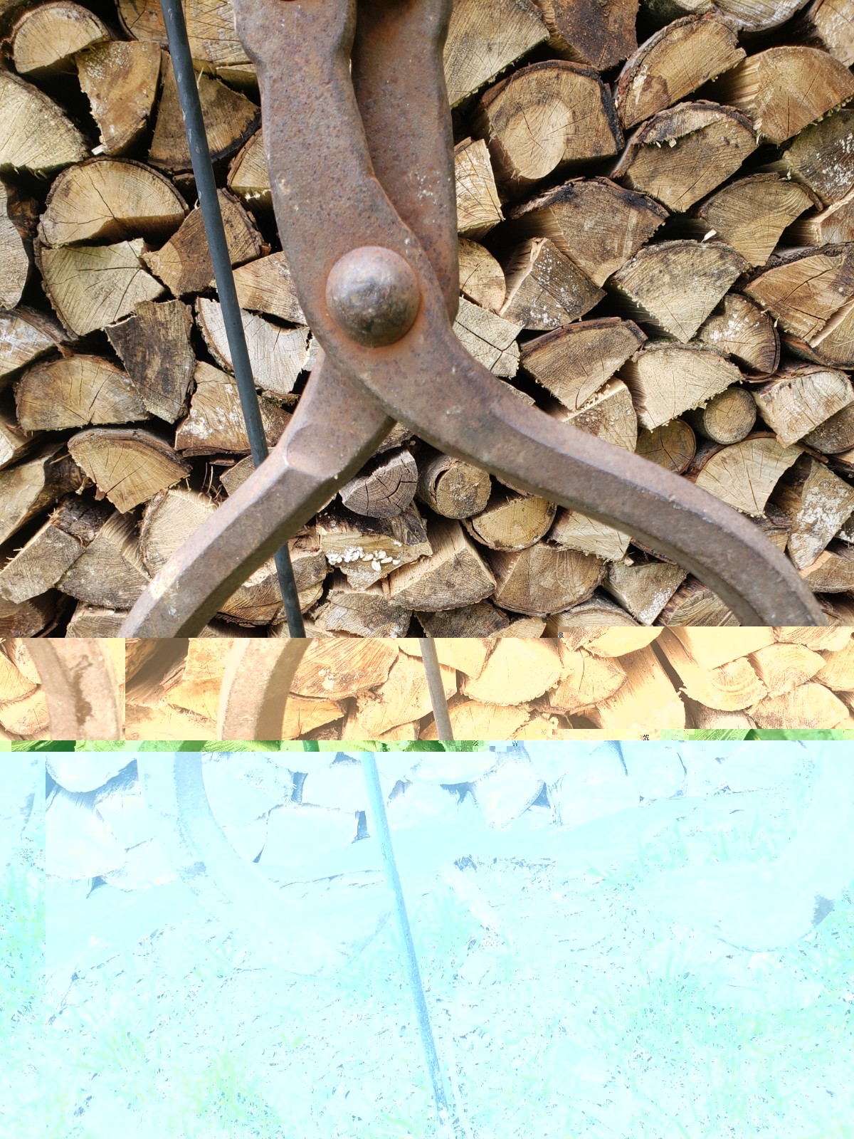 VINTAGE STEEL LOGGER LOG DOGS TONGS METAL HOOK TOOL Pull Drag Wood Logging