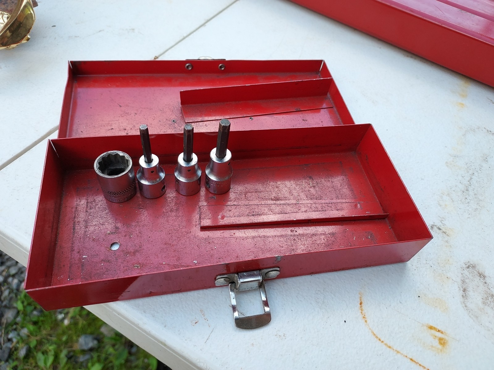 Proto Professional Red Tool Box 4997 Vintage Small Steel 8″ x 3-3/4″ x 1-1/4″