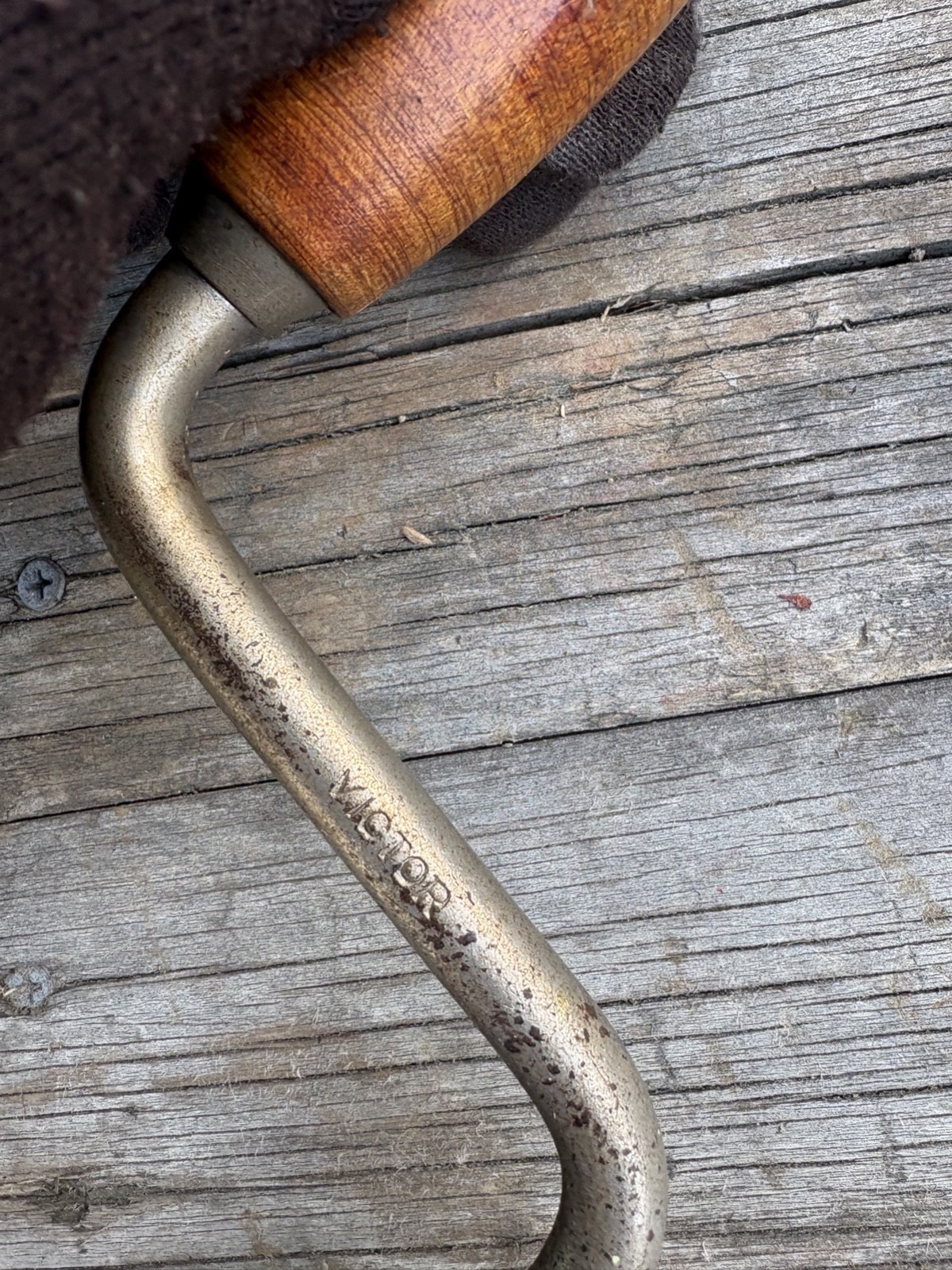Vintage Victor No. 945 8in Bit and Brace Hand Drill RARE sweetheart chuck
