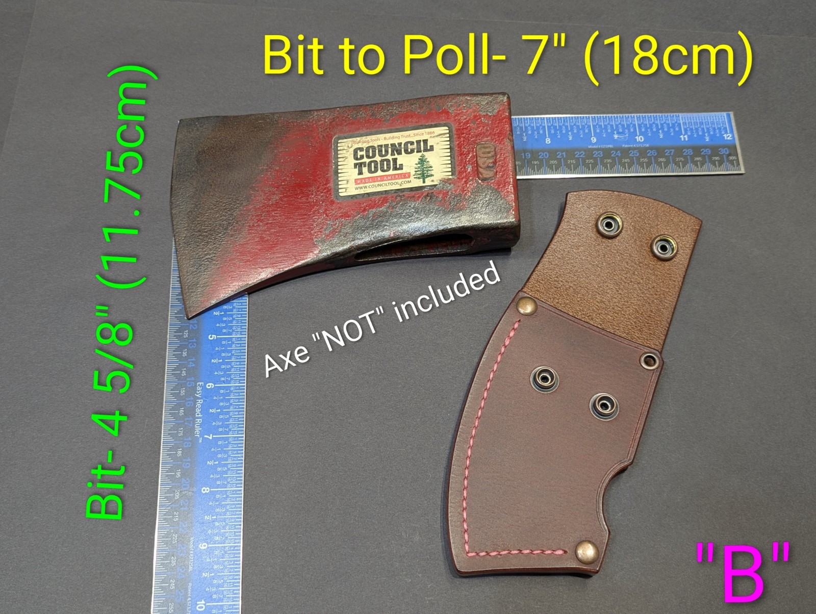 Council Tool 3.5lb Dayton Felling Ax Handmade Leather Axe Mask “Only” Read Descr