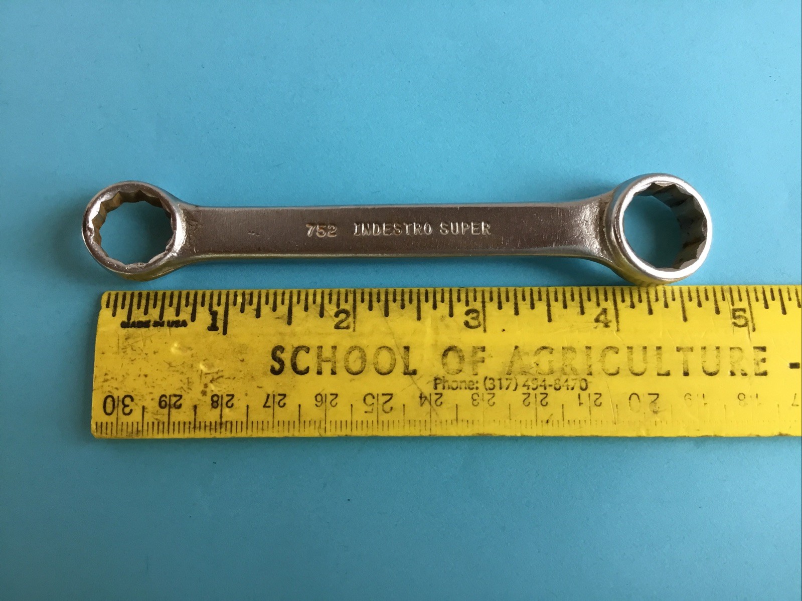 INDESTRO SUPER No. 752 Offset Double 12 point 4-3/4″ long Box End Wrench USA