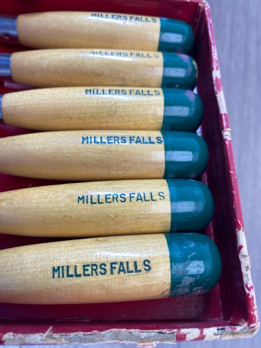 MILLERS FALLS NO.106 VINTAGE CARVING CHISELS, USA (WCP039682)