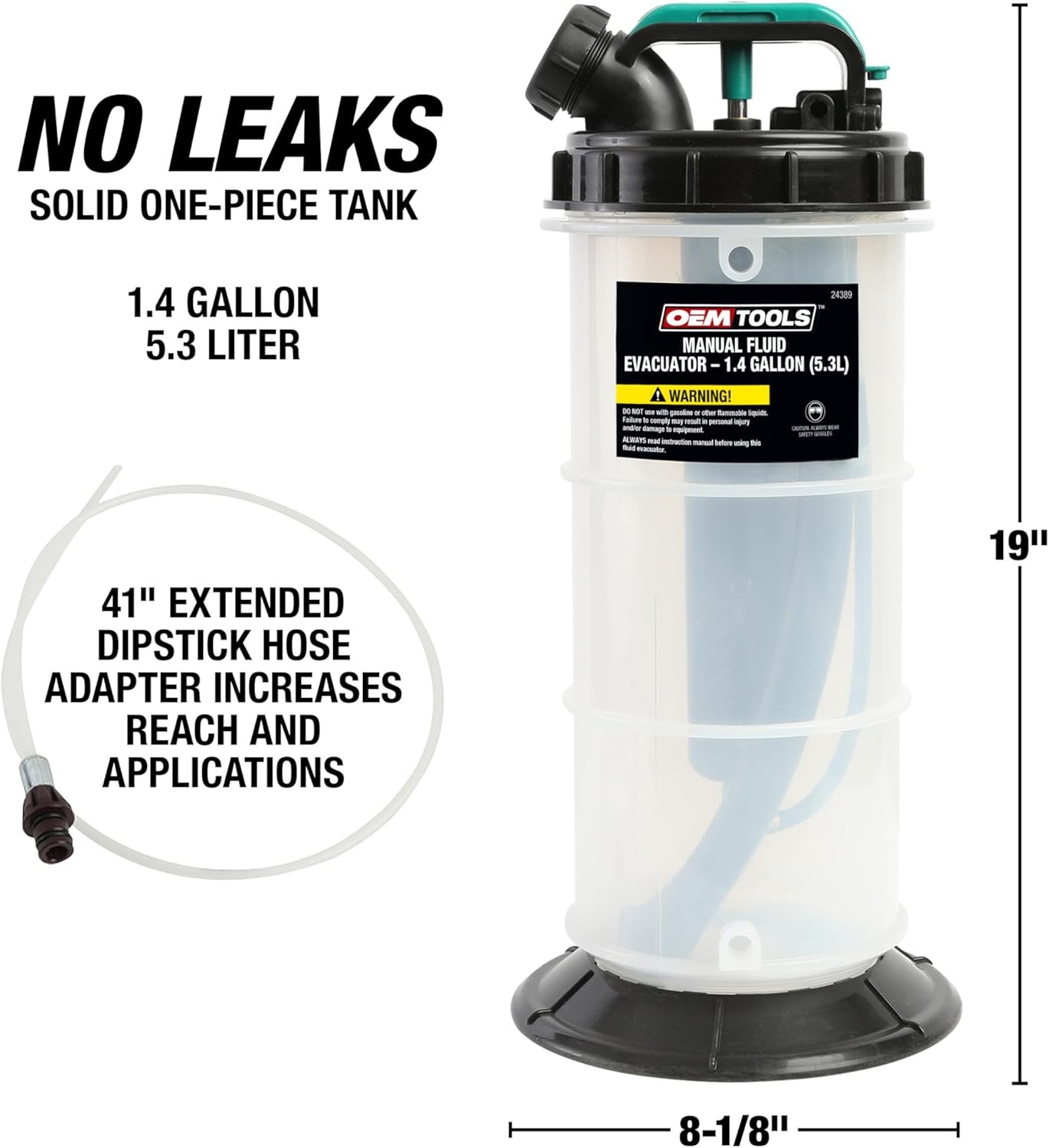 OEMTOOLS 24389 Manual Fluid Extractor – 5.3L Oil Extractor Pump for Engine Oil..