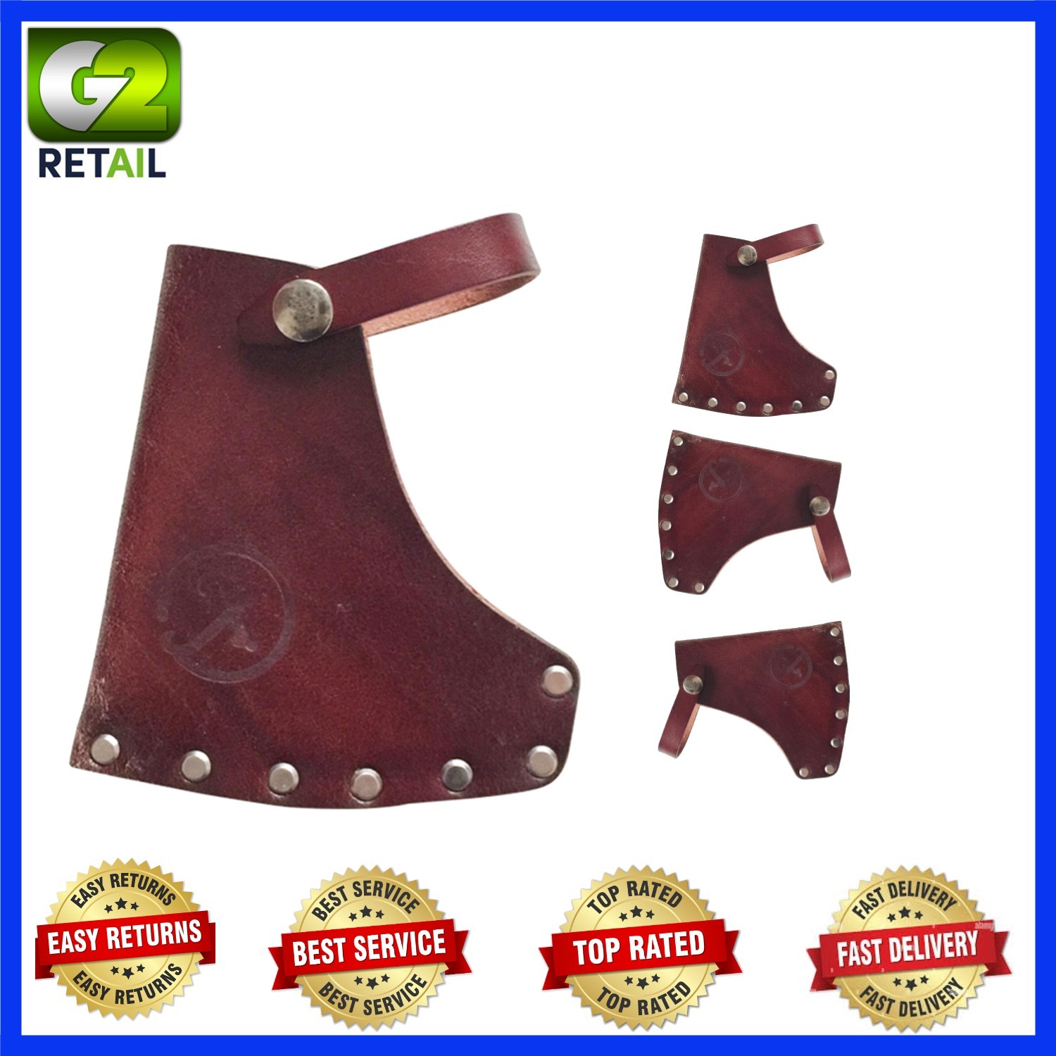 Classic Full Grain Leather Axe Holder with Adjustable Buckle – Size 5.31×4.72