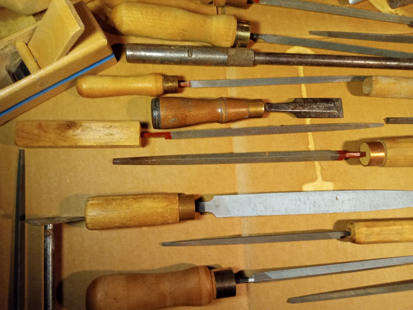 Vintage Woodworking Tool Large Lot Chisels Files Rasps Saws Planes Handles