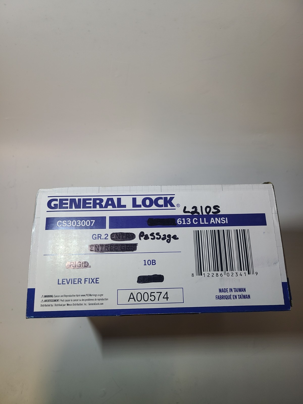 General Lock – Passage Lever – US10B Oil Rubber Bronze – Slightly USED/Take Off