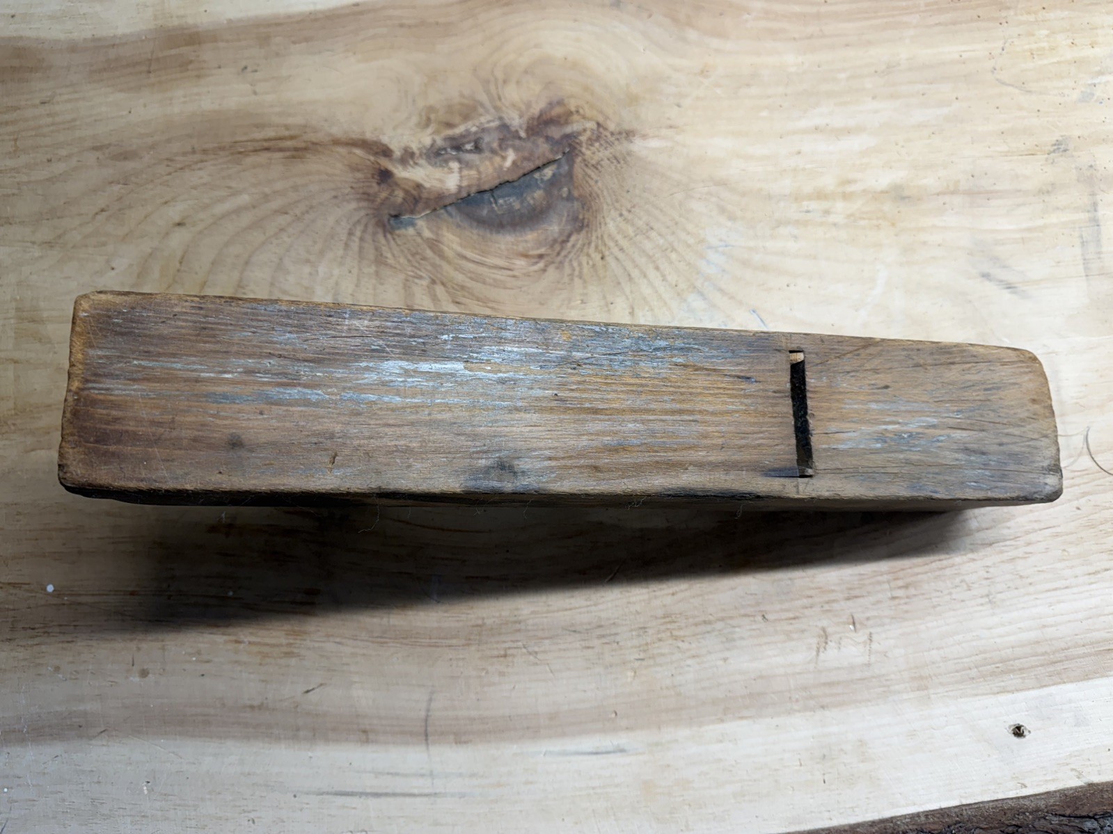 Antique wooden hand plane marked “Edward Carter – Troy, NY.”