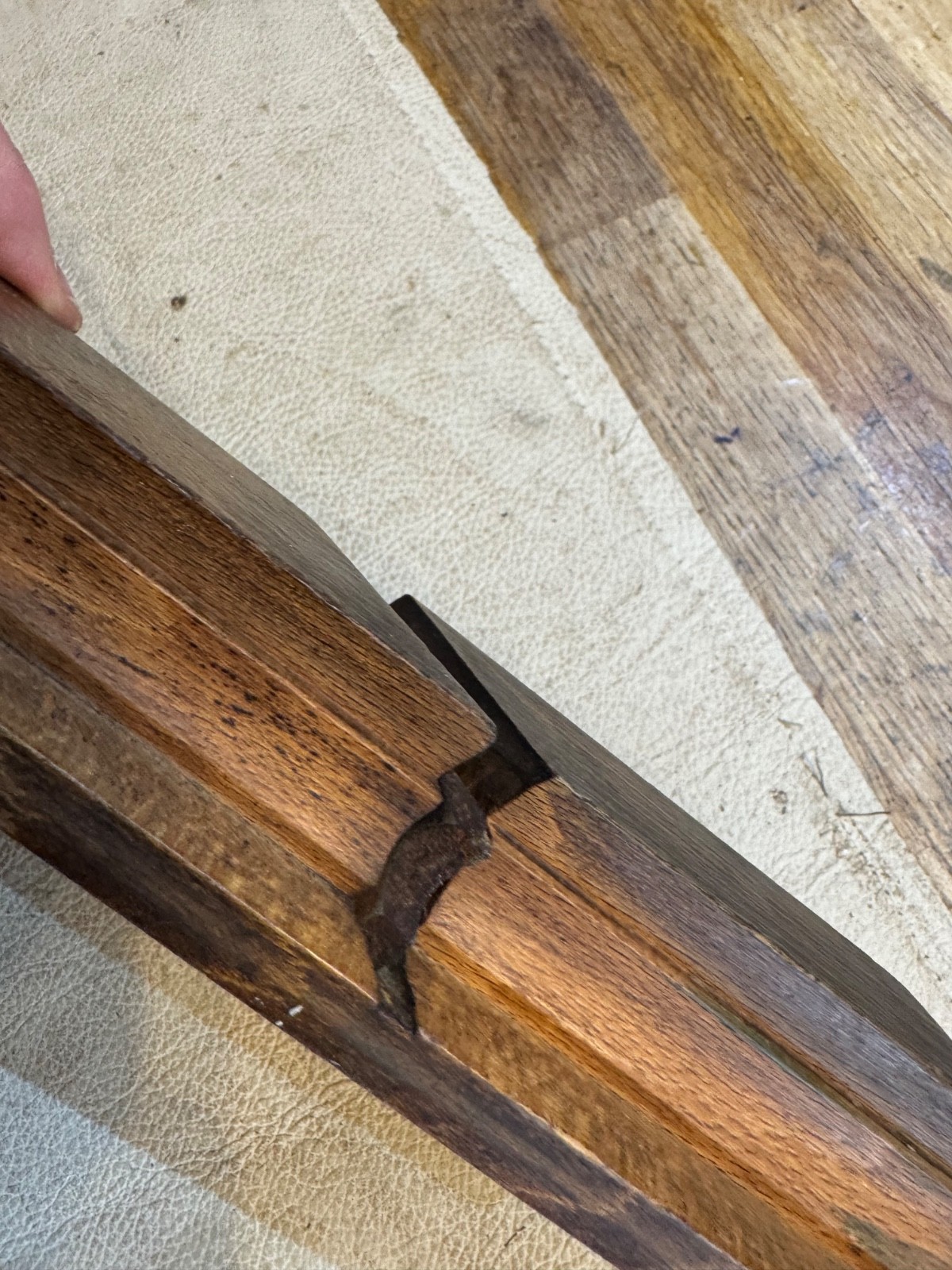 Wooden moulding plane no 5 vintage old tool by Cowell & Chapman