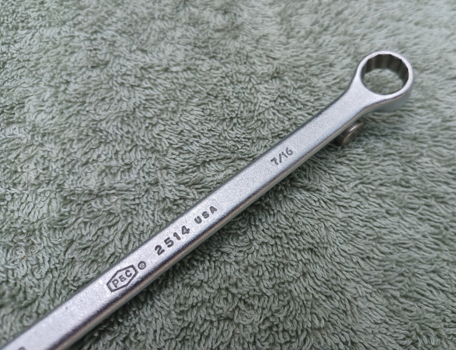 Vintage P&C 2514 12pt 3/8″ X 7/16″ Box Wrench USA