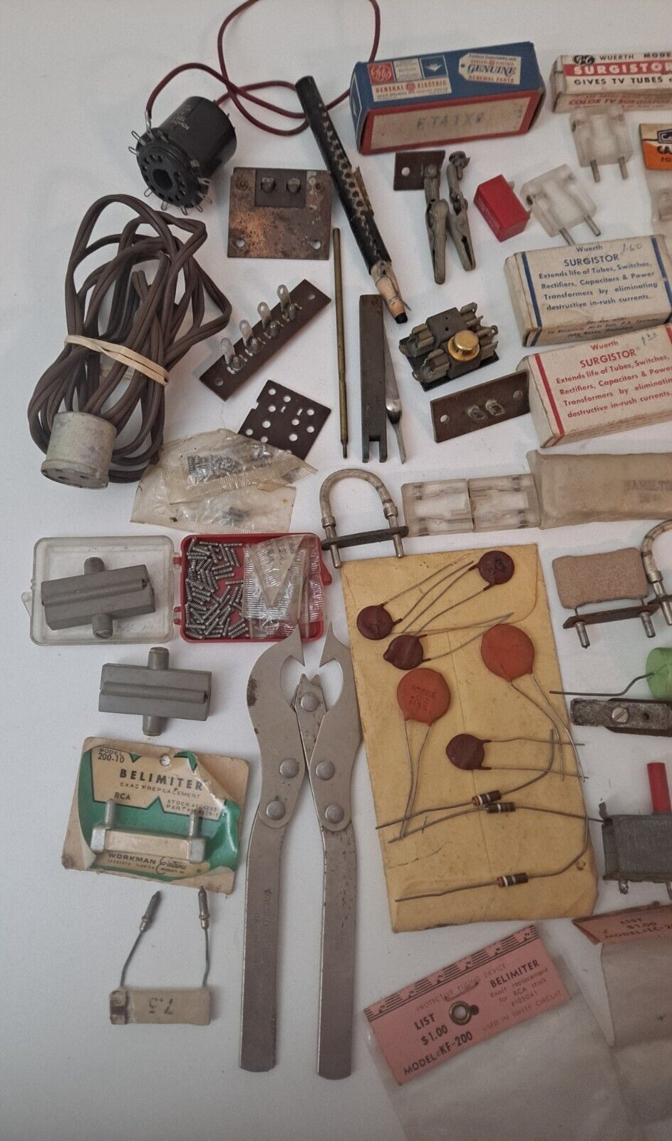 Vintage Electronics TV Radio Repair Shop Parts Lot, Everything in Picture
