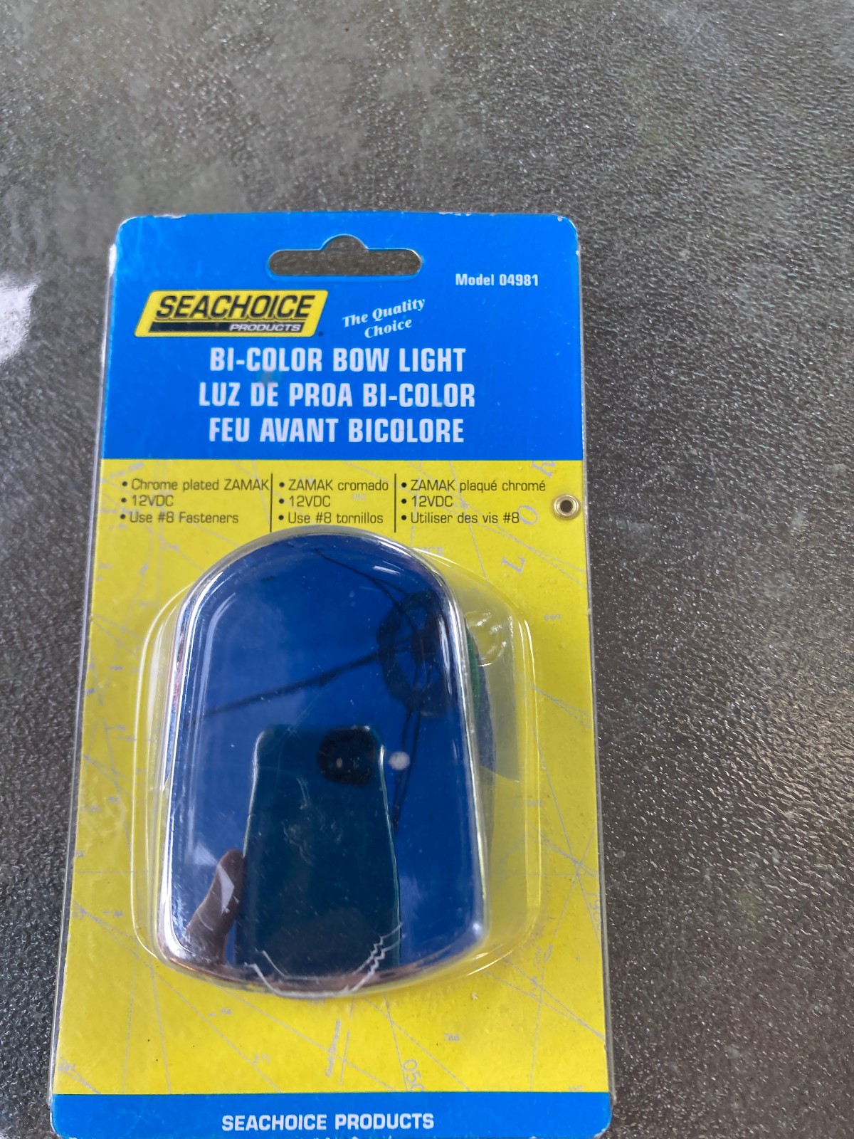 SEACHOICE Bow Light, Marine Navigation, Chrome Bi-Color, 2.75 in.