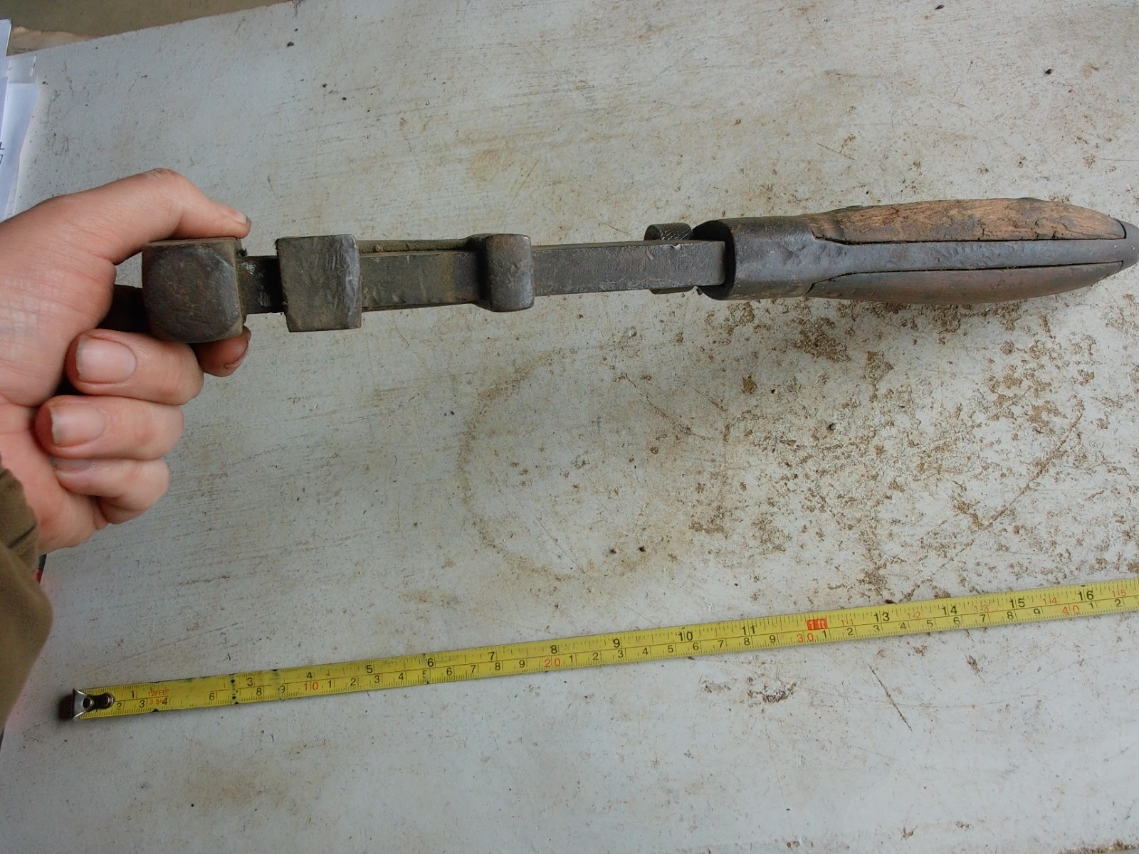 Vintage RARE 15″ Lakeside Wood Handle Adjustable Wrench Lot 26-22-U2