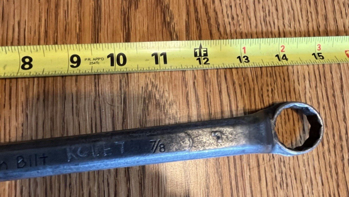 Double Box End Wrench 13/16 and 7/8 Vanadium 12 inches long