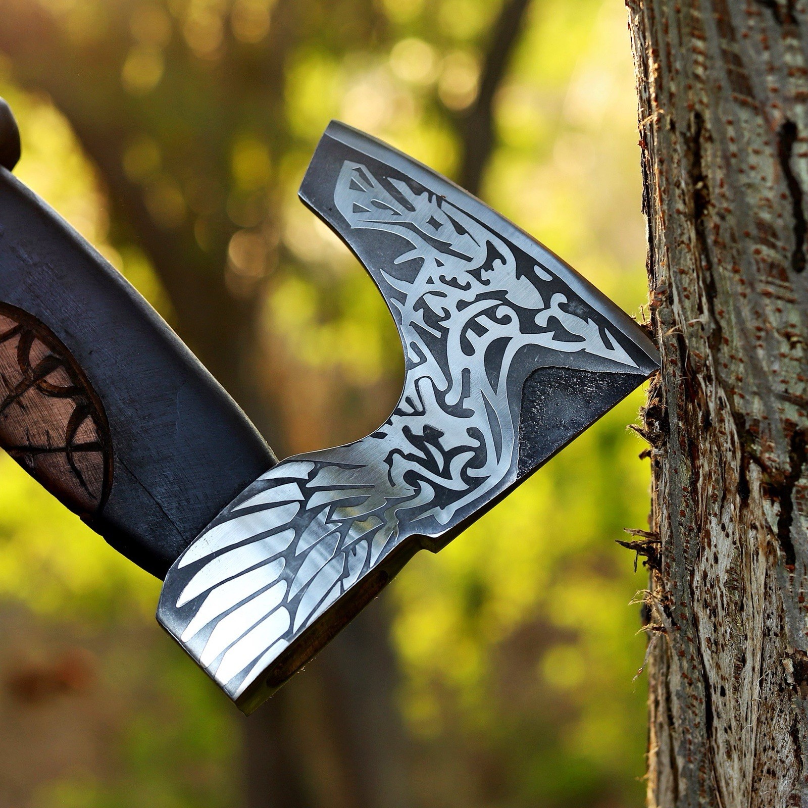 Handmade High Carbon Steel Axe Vintage style Camping Collectible Best Gift 48cm