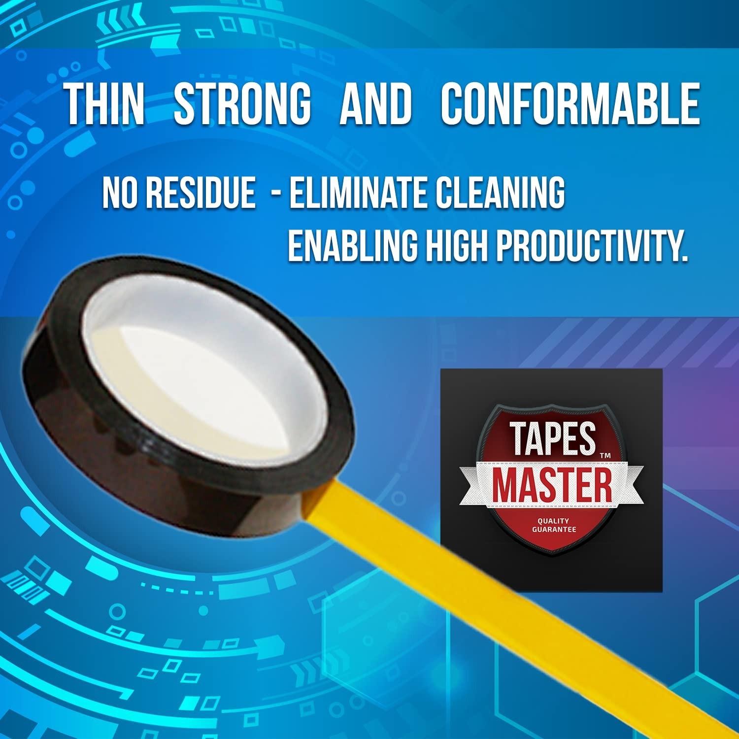 Tapes Master 5″ x 36 Yds 1 Mil Polyimide High Temperature Heat Resistant Heat…