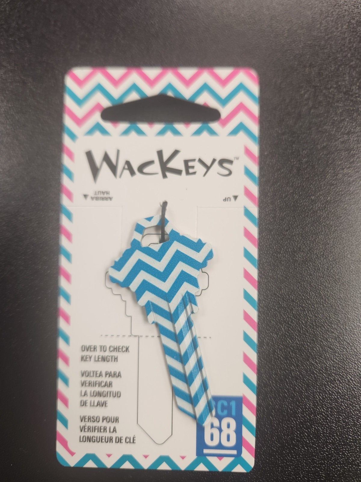 BLUE CHEVRON PRINTED SCHLAGE SC1 KEYBLANK – READ DETAILS BELOW