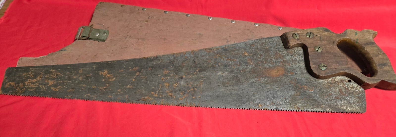 Rare Antique R.H. Buhrke Co. Hand Saw w/Scabbard Sheath #1502