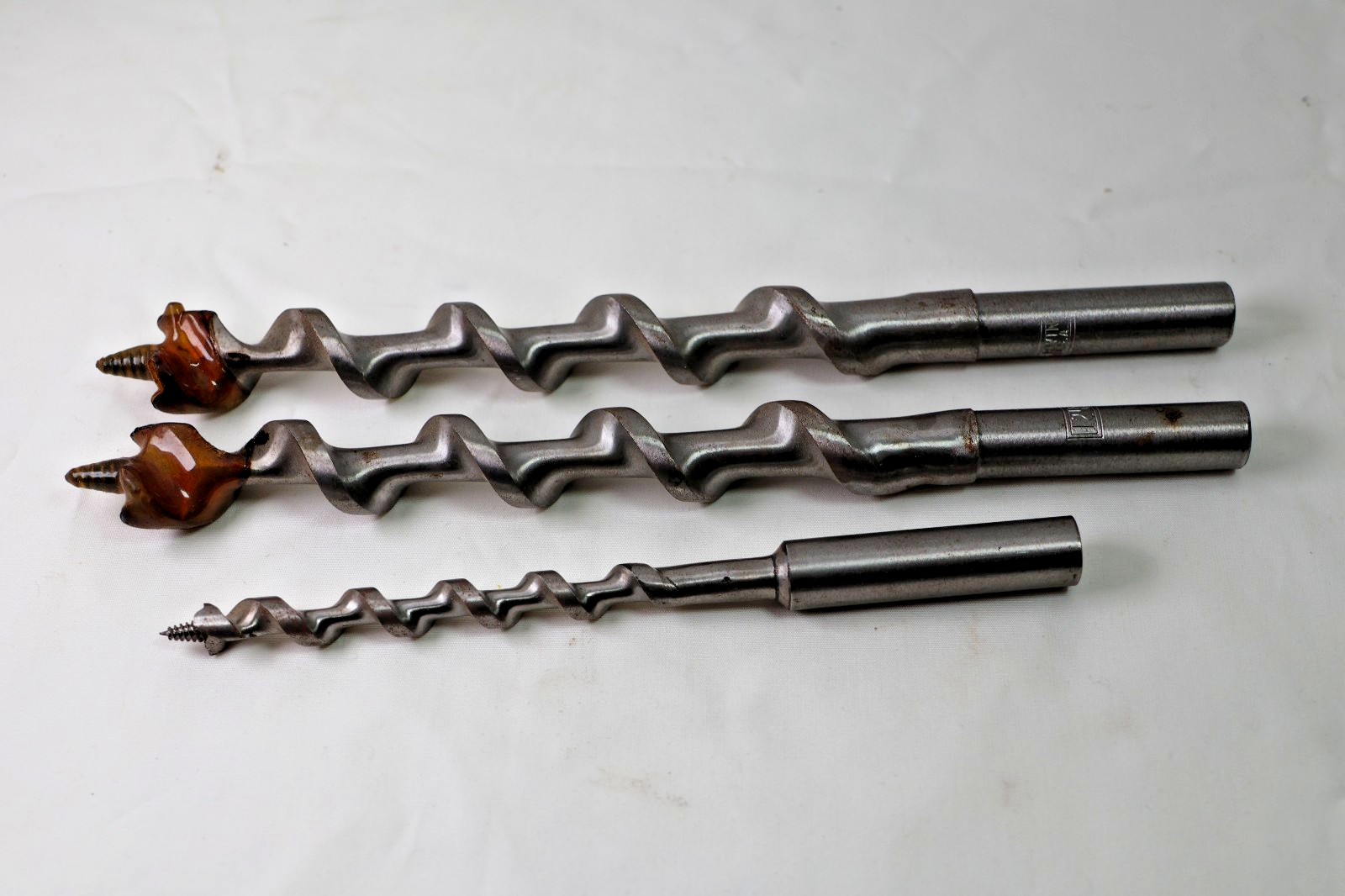 NOS 3 PCS Irwin USA 2X12 + 1X6 Power Ship Auger Bit ROUND Shank 1/2 INCH
