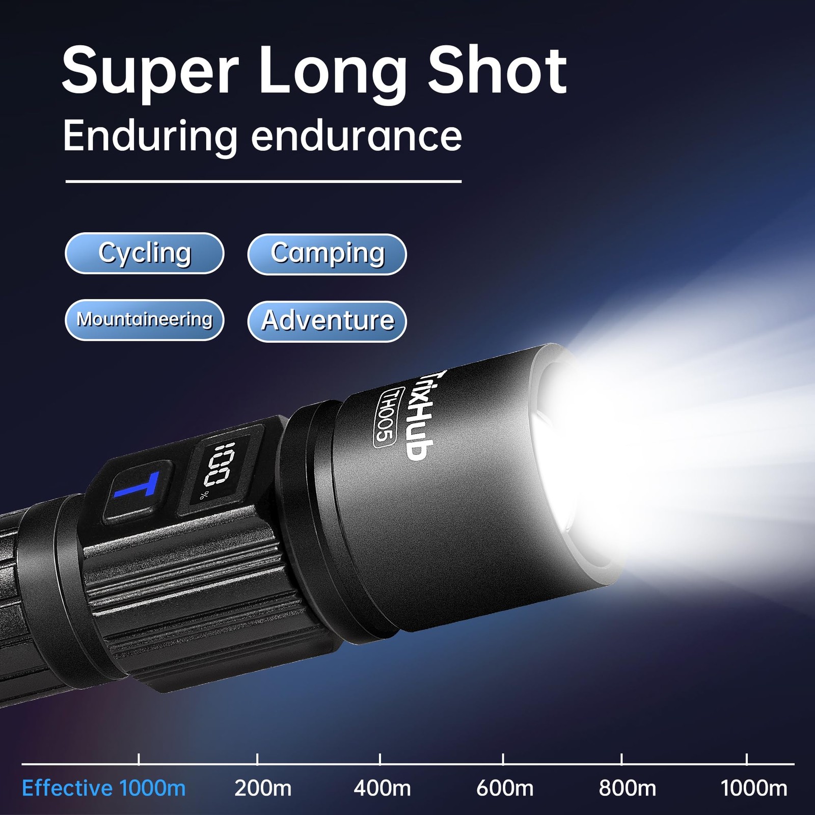 TrixHub Rechargeable Flashlights 3 Pack, Super Bright High 3Pack, Black